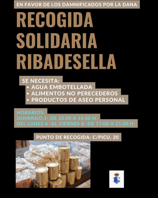 Ribadesella organiza una recogida solidaria para los damnificados por la DANA