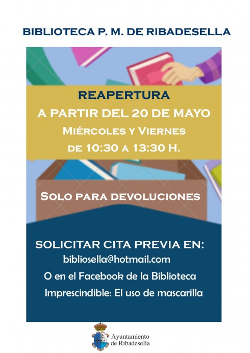 Reapertura de la Biblioteca de Ribadesella el 20 de mayo