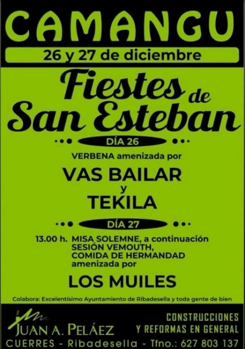 Camango celebra las Fiestas de San Esteban los días 26 y 27 de diciembre