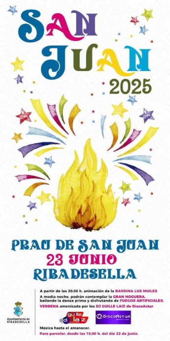 Ribadesella celebra la Noche de San Juan con cena campestre, hoguera y verbena hasta el amanecer