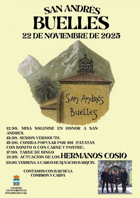 San Andrés 2025 en Buelles: tradición, gastronomía y verbena el 22 de noviembre