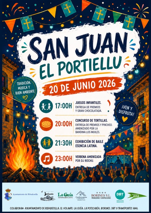 El Portiellu celebra San Juan con juegos infantiles, tortillas, baile y verbena