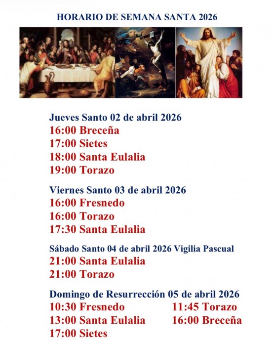 Torazo, Pandenes, Breceña y el valle de Villaviciosa organizan una Semana Santa 2026 con celebraciones en varias parroquias