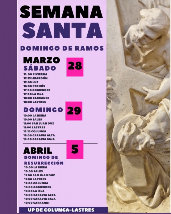 Colunga, Lastres y Caravia organizan un amplio programa de Semana Santa 2026 en la unidad pastoral