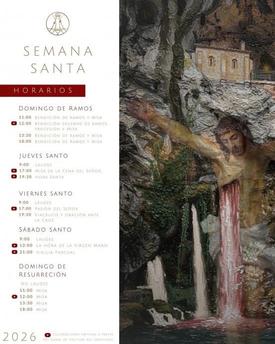 Covadonga presenta los horarios de la Semana Santa 2026 en el santuario