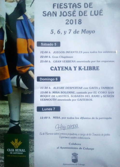 Lué celebra sus Fiestas en honor a San José Obrero