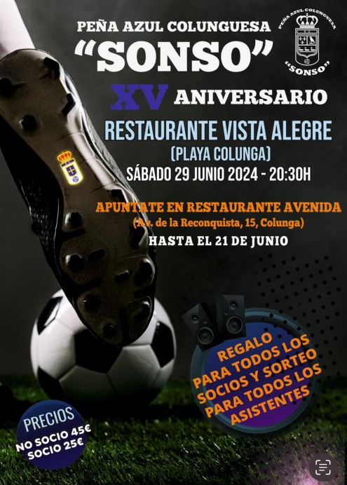 XV Aniversario de la Peña azul colunguesa Sonso