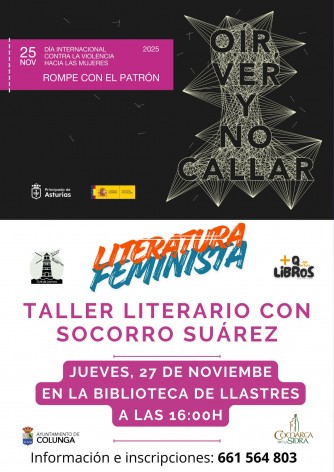 Taller de Literatura Feminista en Llastres dentro de los actos del 25N