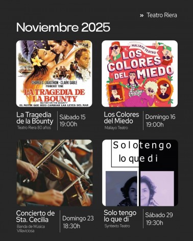 Noviembre llega cargado de cultura al Teatro Riera de Villaviciosa