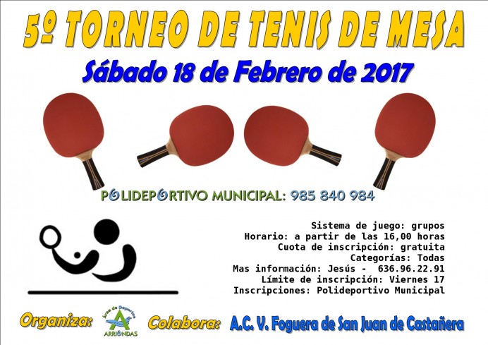 V Torneo de Tenis de Mesa