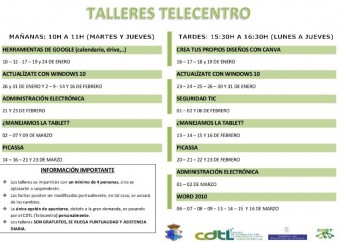 Próximos Talleres del Telecentro de Ribadesella