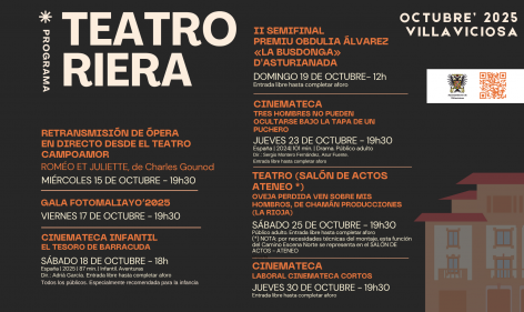 Villaviciosa arranca su agenda cultural de octubre con ópera, teatro contemporáneo y la Gala FotoMaliayo