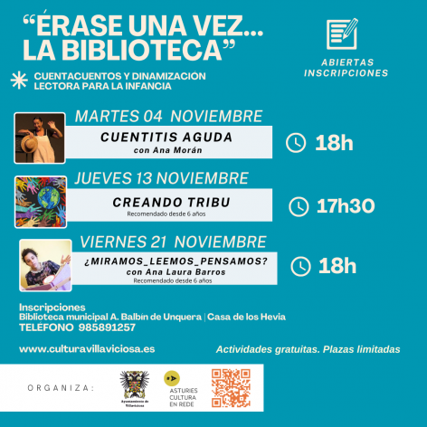 Villaviciosa lanza un nuevo programa cultural con actividades de animación lectora para la infancia
