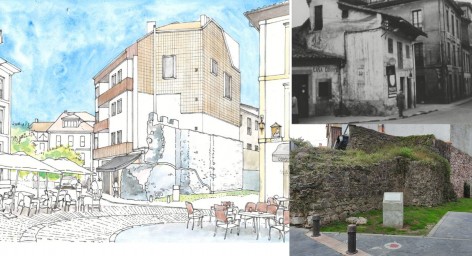 Villaviciosa recuperará los restos de su muralla medieval en la plaza Ecce Homo