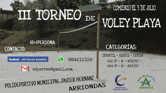 III Torneo de Voley Playa organizado por la Agrupación Deportiva Parres