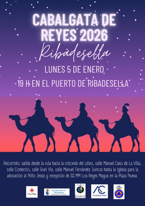 La magia de Oriente iluminará Ribadesella en la Cabalgata de Reyes 2026