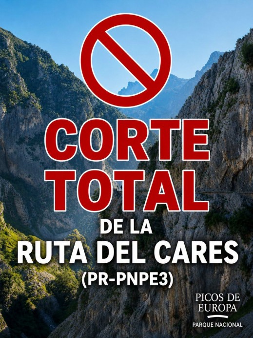 Cierre total y preventivo de la Ruta del Cares tras un desprendimiento