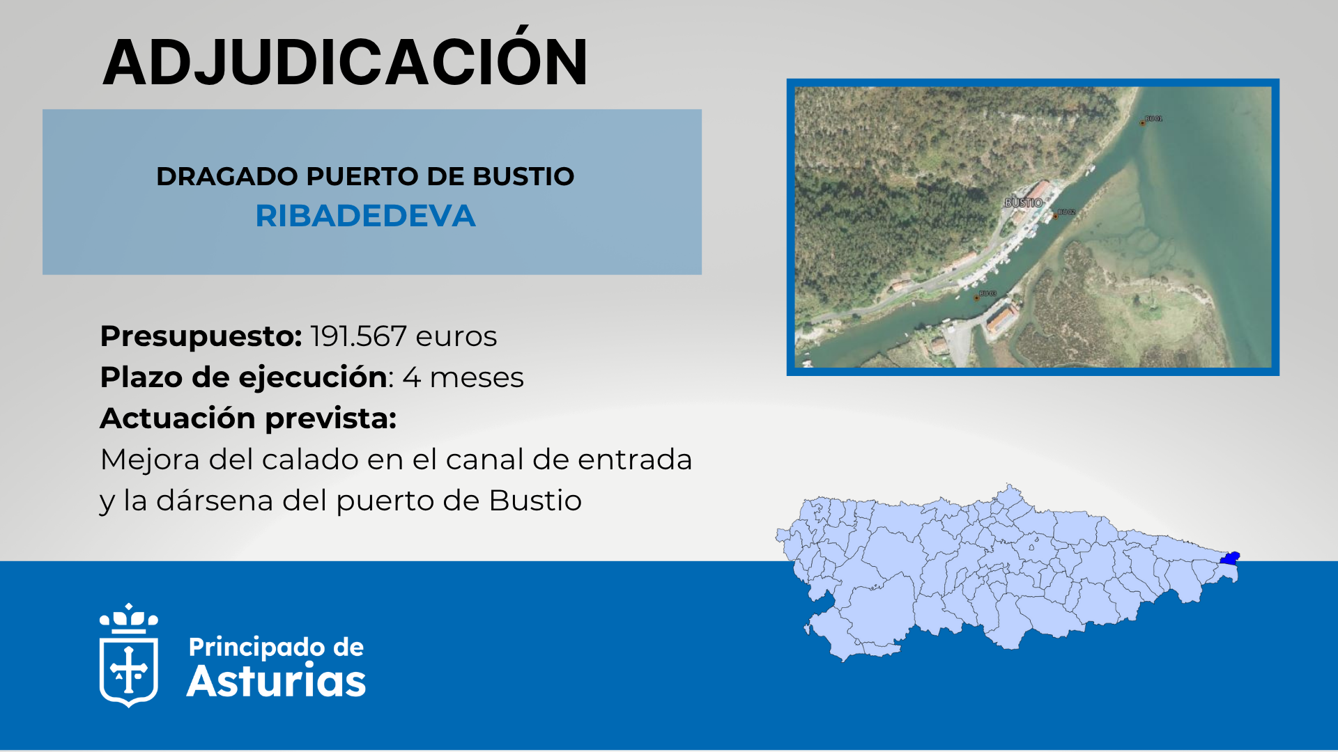 El Gobierno de Asturias adjudica por más de 191.000 euros el dragado del puerto de Bustio en Ribadedeva