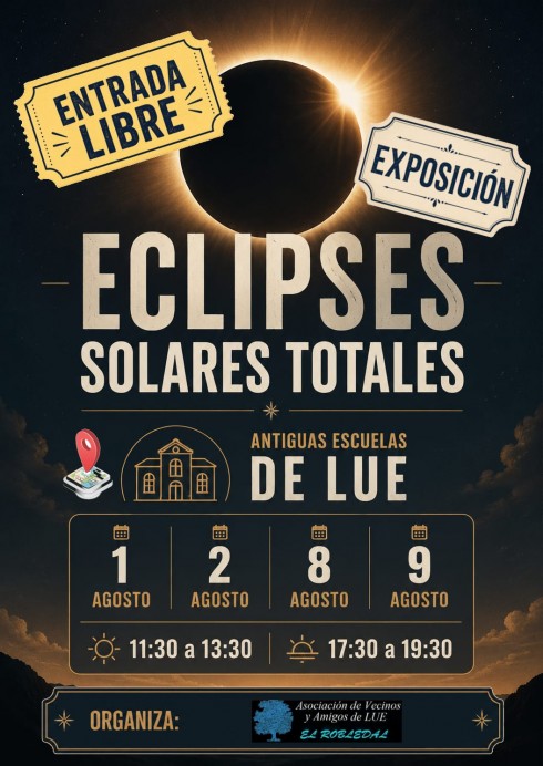 La exposición sobre los eclipses solares abre sus puertas en las Antiguas Escuelas de Lué