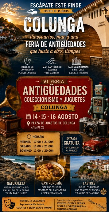 La VI Feria de Antiguedades, Coleccionismo y Juguetes abre sus puertas en Colunga