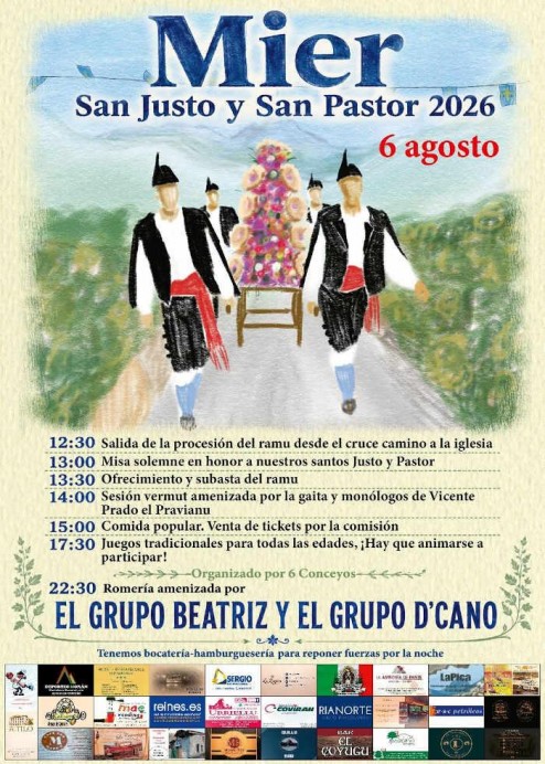 Mier celebra las fiestas de San Justo y San Pastor este 6 de agosto