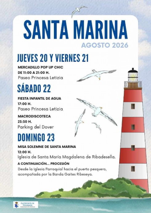 Ribadesella celebra las fiestas de Santa Marina con Pop Up Chic, fiesta infantil y verbena