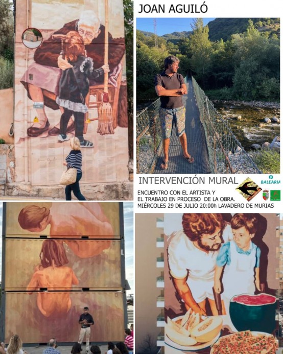 Joán Aguiló pintará un mural en Murias durante su residencia artística en La Volandrina de Aller