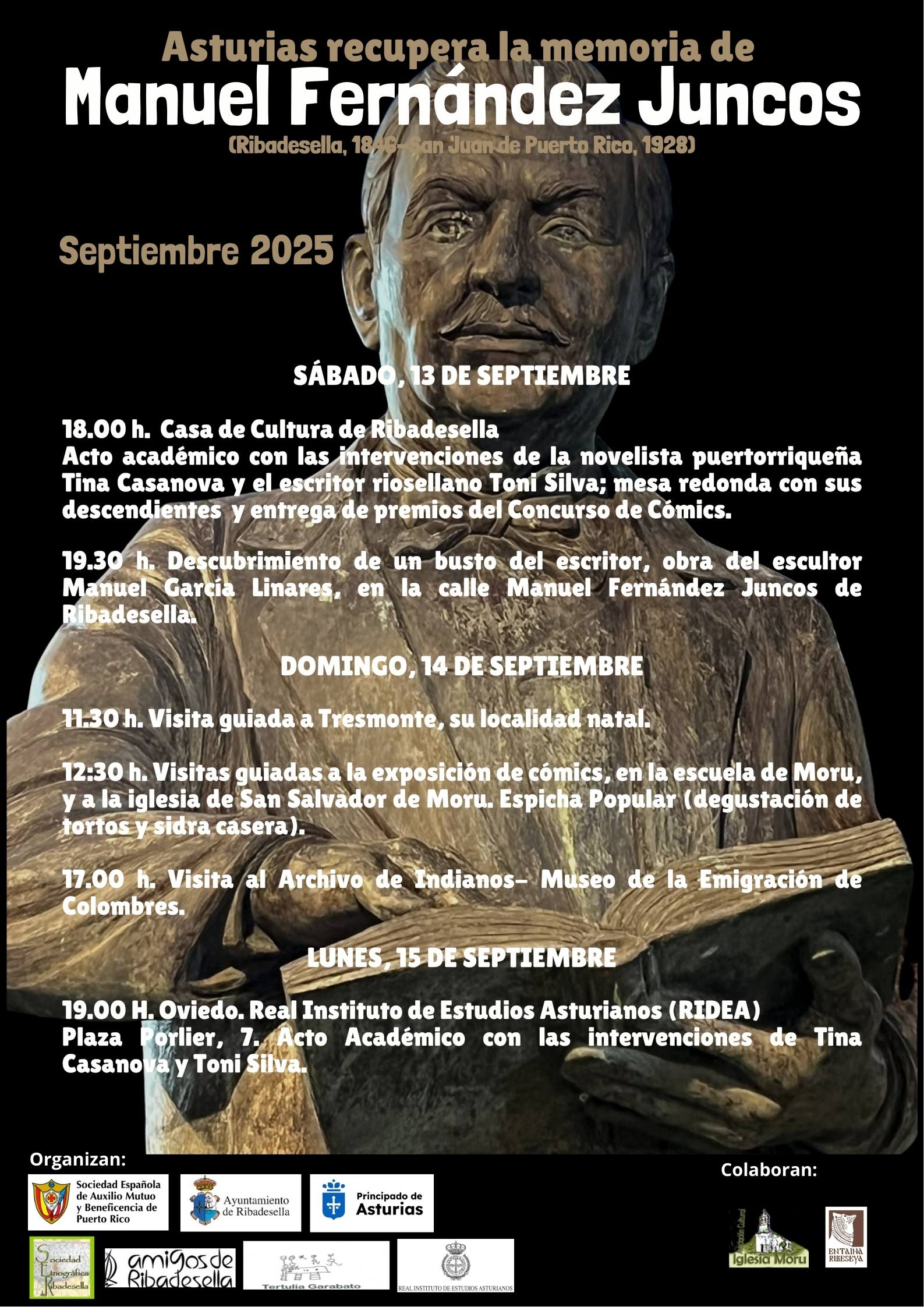 Asturias rinde homenaje a Manuel Fernández Juncos con un completo programa cultural Asturias rinde homenaje a Manuel Fernández Juncos con un completo programa cultural