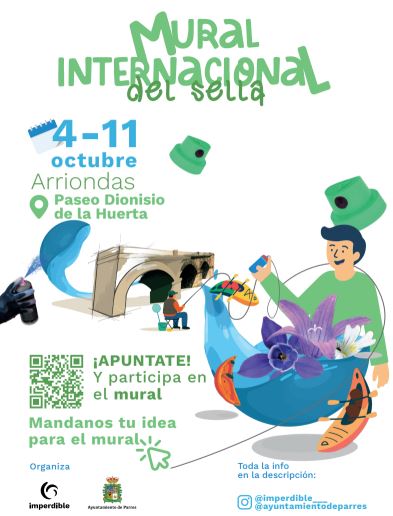 Arriondas estrena un mural participativo en los muros de defensa frente a inundaciones Arriondas estrena un mural participativo en los muros de defensa frente a inundaciones