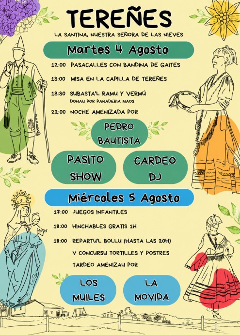 Tereñes celebra la Fiesta de La Santina en honor a Nuestra Señora de las Nieves