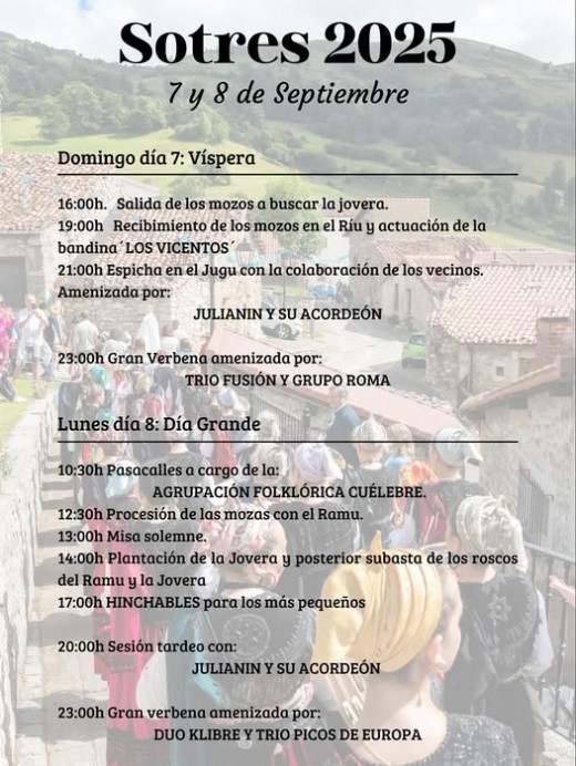 Sotres 2025: tradición, música y montaña en las fiestas de septiembre Sotres 2025: tradición, música y montaña en las fiestas de septiembre
